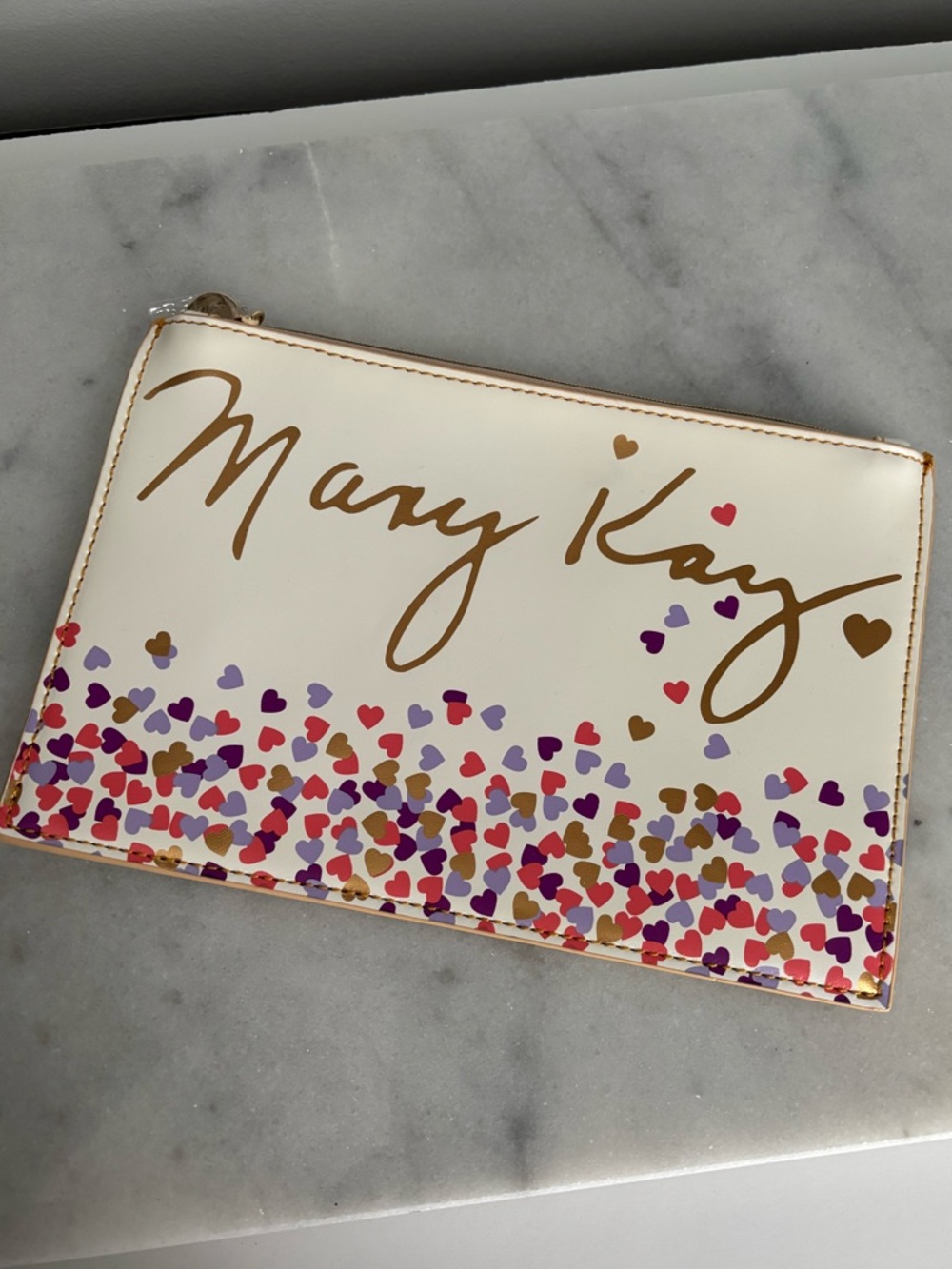 Mary Kay Cosmetic Pouch with Colorful Hearts
